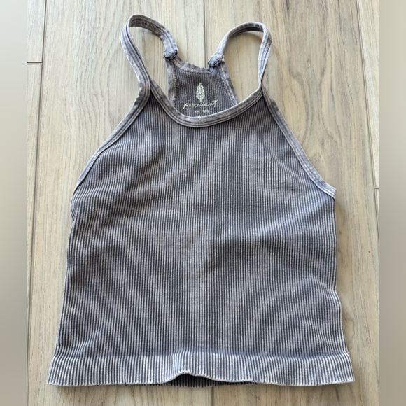 Free People Movement Happiness Runs Long Crop Tank, Color Gray. Size XS/S - Picture 3 of 5